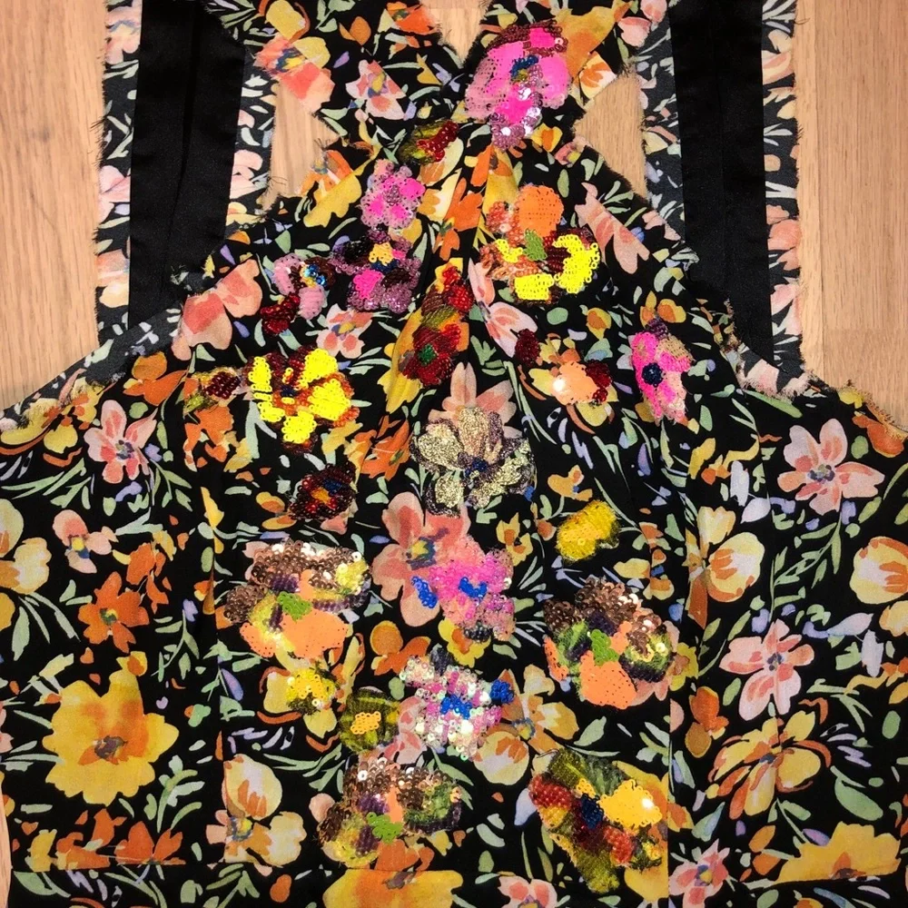 Kobi Halperin silk Steph halter dress sequin bodice size 6 - Picture 5 of 6